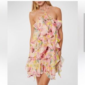 Misa Los Angeles Miah Ruffle Floral Mini Dress